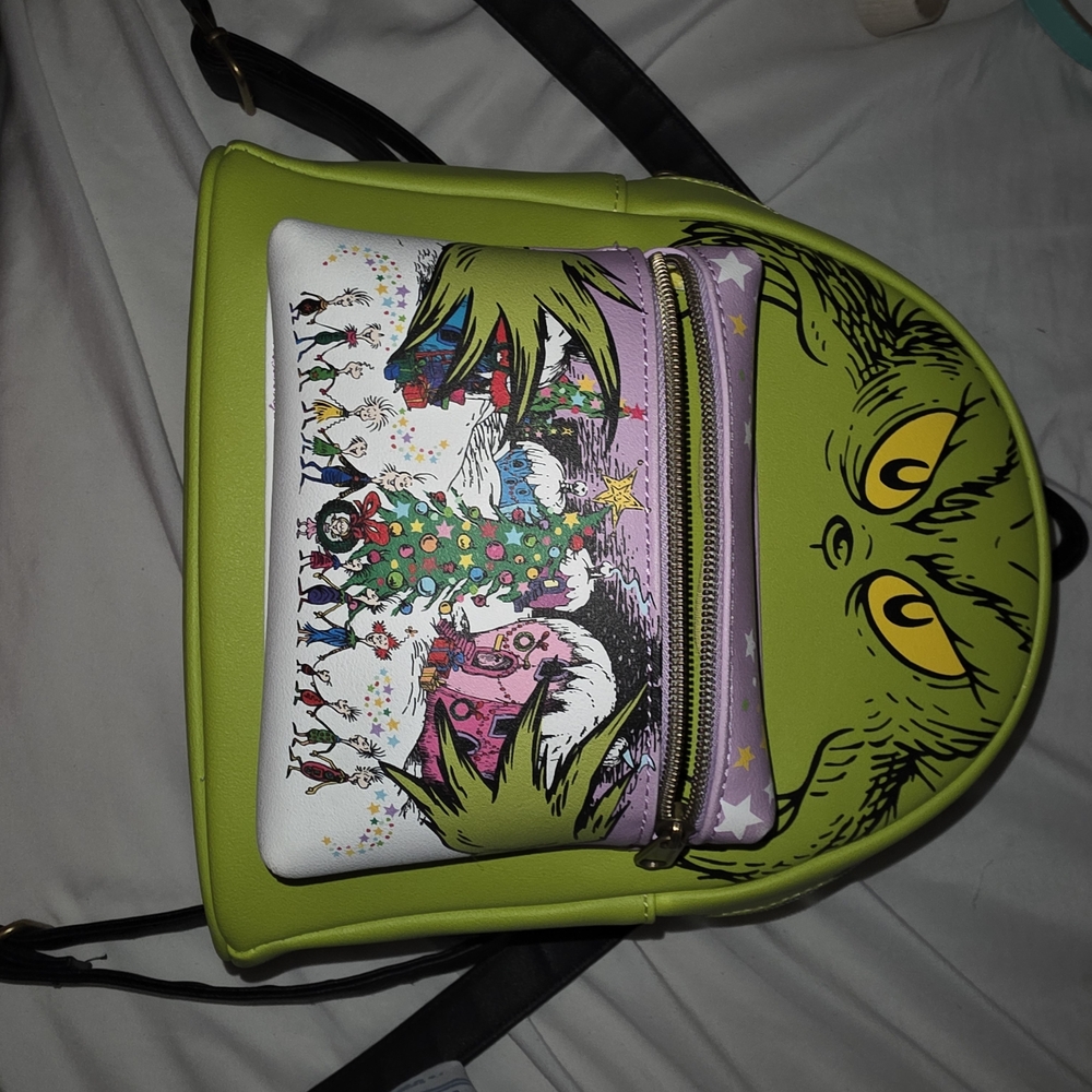 Grinch Themed Backpack with Colorful Design